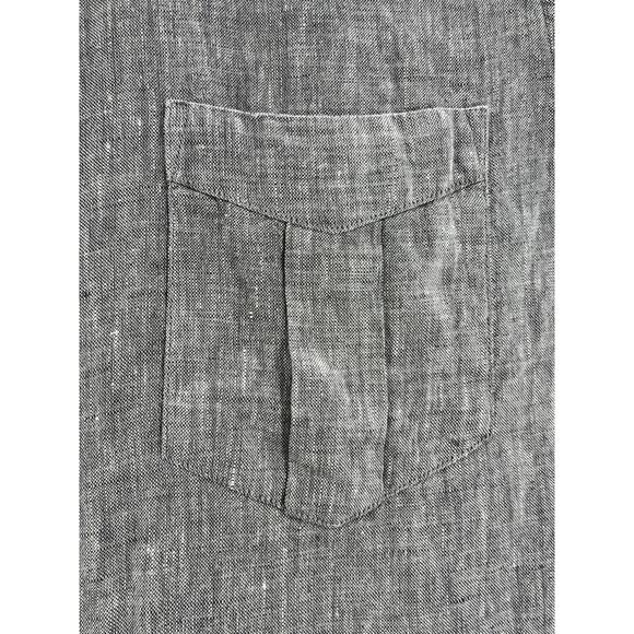 CALIBRATE Mens Gray 100% Linen Slim Fit Short Sleeve Casual Button Up‎ Shirt M - Picture 3 of 8
